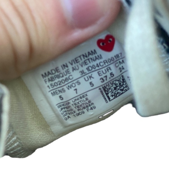 Commes Des Garçons Converse Low Sneakers Size 7 - Picture 12 of 15